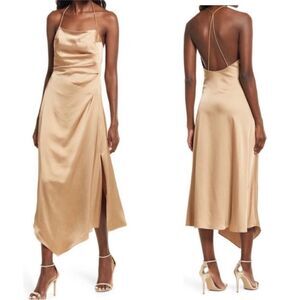 Significant Other NWT One Another Asymmetrical Hem Cocktail Dress Dark Gold 8